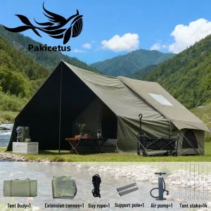 PAKICETUS Inflatable Camping Tent with Extended Sun Canopy